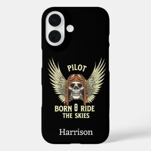 Coques iPhone 16 Pilote Cool Volant,Crâne & Ailes, Aviation