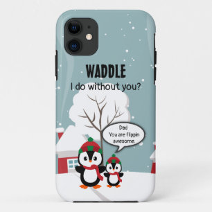 Case-Mate iPhone Case Pingouin Bébé Gris Mignonne En Neige D'Hiver