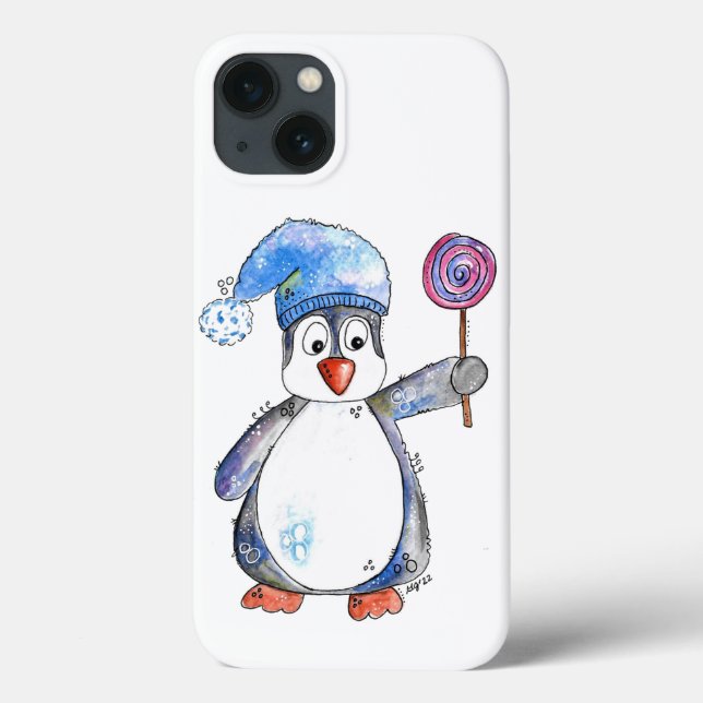 Coques Case-Mate iPhone Pingouin blanc mignon avec Lollipop (Verso)