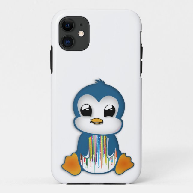 Coques Case-Mate iPhone Pingouin bleu orange mignon (Dos)