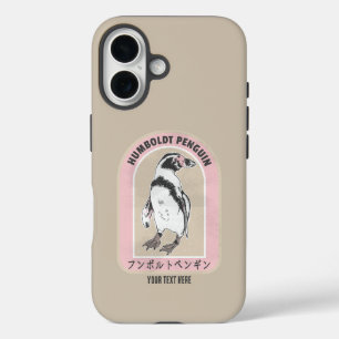 Coques iPhone 16 Pingouin de Humbolt écriture japonaise