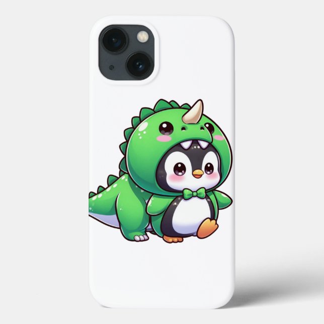 Coques Case-Mate iPhone Pingouin de Kawaii à Dino déguisé (Verso)