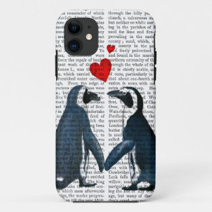 Coque Case-Mate Pour iPhone Pingouins avec des coeurs d'amour