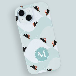 Coque Pour iPhone 15 Pingouins joueurs glissement sur Motif de neige