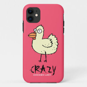 Coques Pour iPhone PINK Crazy Chicken Lady Dessin