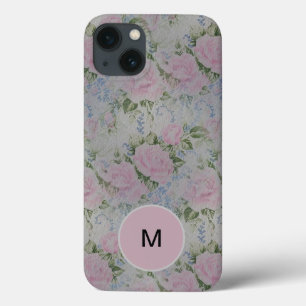 Case-Mate iPhone Case Pink Floral Roses Nom Vintage Monogramme