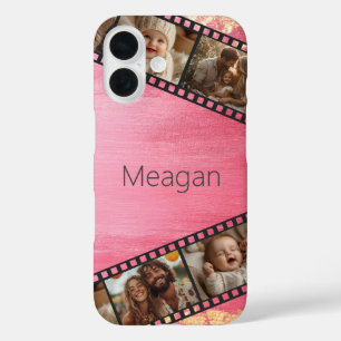 Coques iPhone 16 Pink & Gold Film Strip Photo