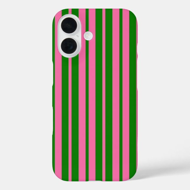 Coques Case-Mate iPhone Pink Green Stylish Stripes Pattern Design  (Verso)
