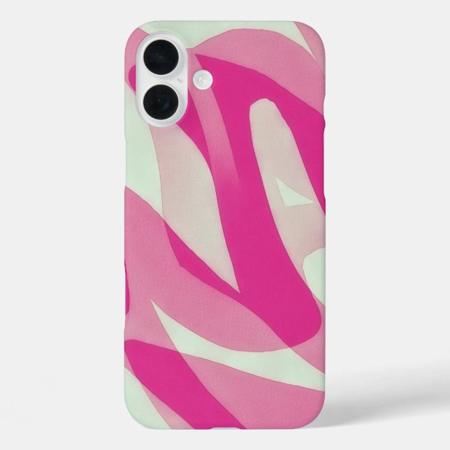 Coques Case-Mate iPhone Pink Grey Green IPhone 16 Art Phone Case (Verso)