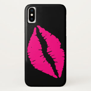 Coque iPhone X Pink lipstick baiser pop art