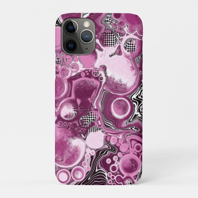 Coques Case-Mate iPhone Pink, Magenta et Black Fluid Art Pour Peinture (Dos)