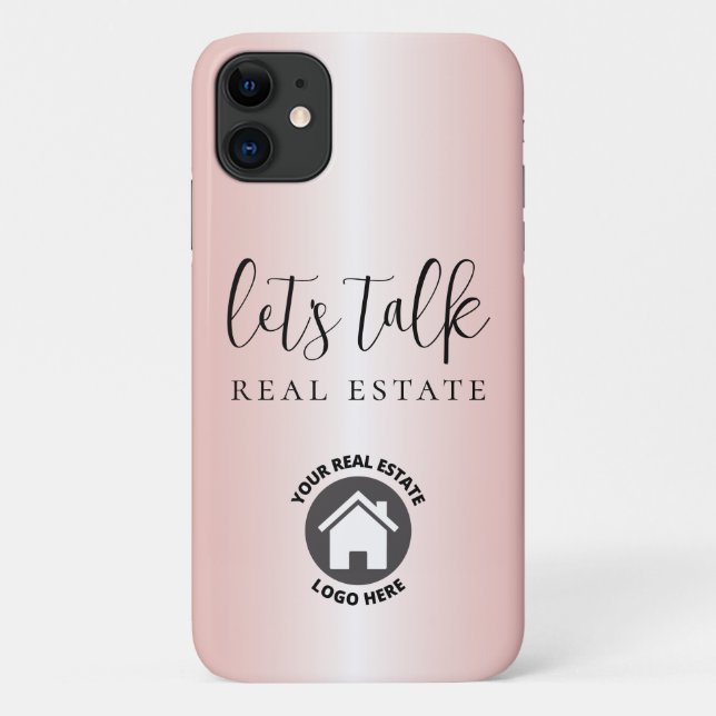 Coques Case-Mate iPhone Pink Metallic Real Estate Business Ajouter Logo (Dos)