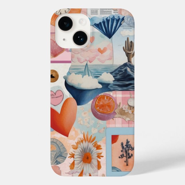 Coques Case-Mate iPhone Pink mignonne branché Preppy Collage Scrapbook (Verso)