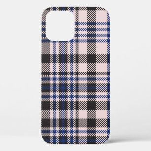 Case-Mate iPhone Case Pink Navy Glen Plaid texturé transparent