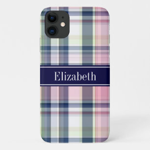 Case-Mate iPhone Case Pink Navy Green White Preppy