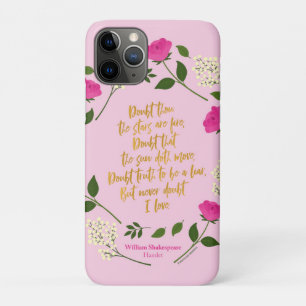 Case-Mate iPhone Case Pink Purple Floral William Shakespeare Never Doubt