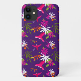 Case-Mate iPhone Case Pink Purple Tropical Hummingbird Motif