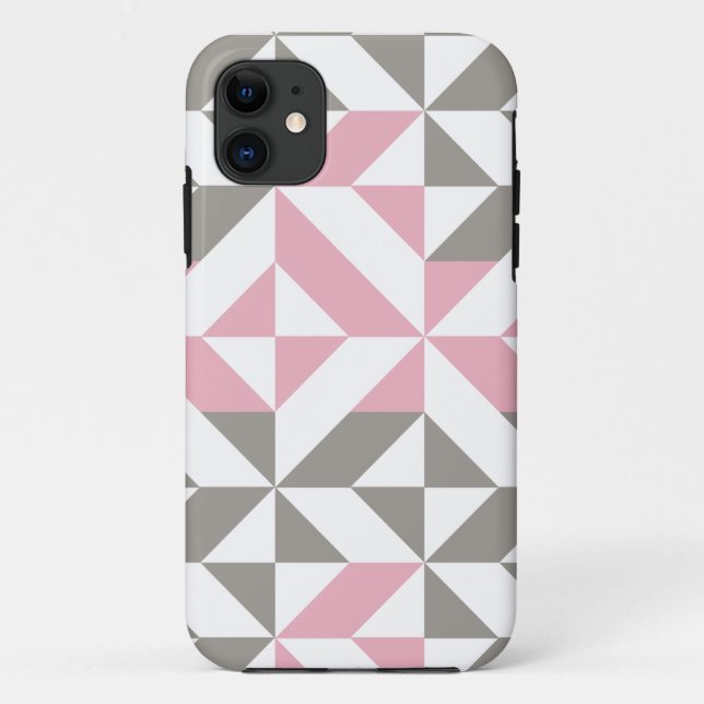 Coques Case-Mate iPhone Pink Raspberry and Silver Geometric ZigZag (Dos)