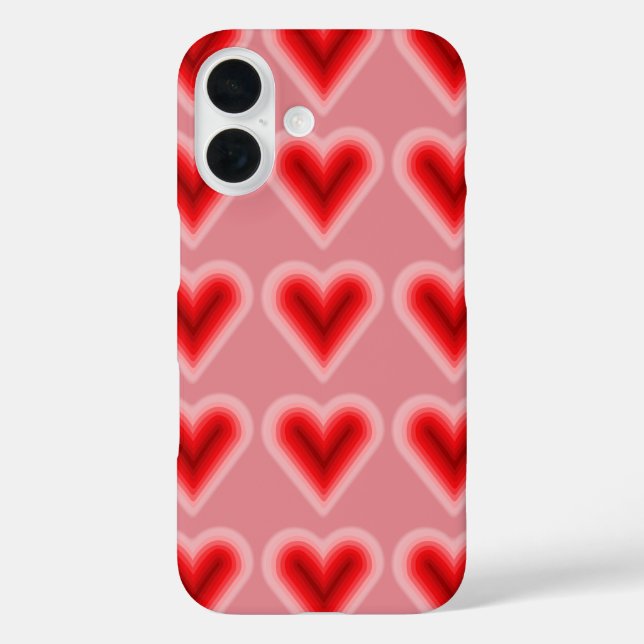 Coques Case-Mate iPhone Pink & Red Valentine's Day Heart (Verso)
