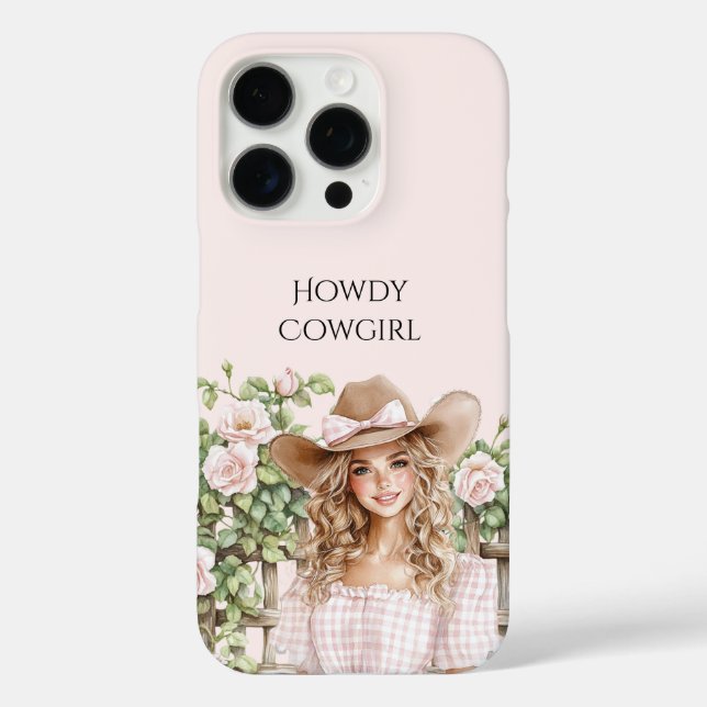 Coques Case-Mate iPhone Pink Rose Floral clôture cowgirl (Verso)