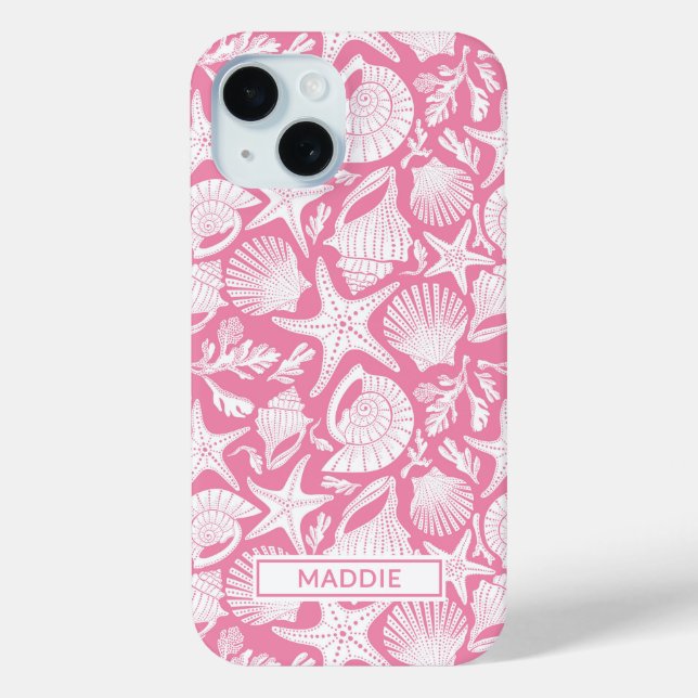Coques Case-Mate iPhone Pink Shells Personalized (Verso)