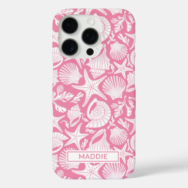 Coques Case-Mate iPhone Pink Shells Personalized (Verso)