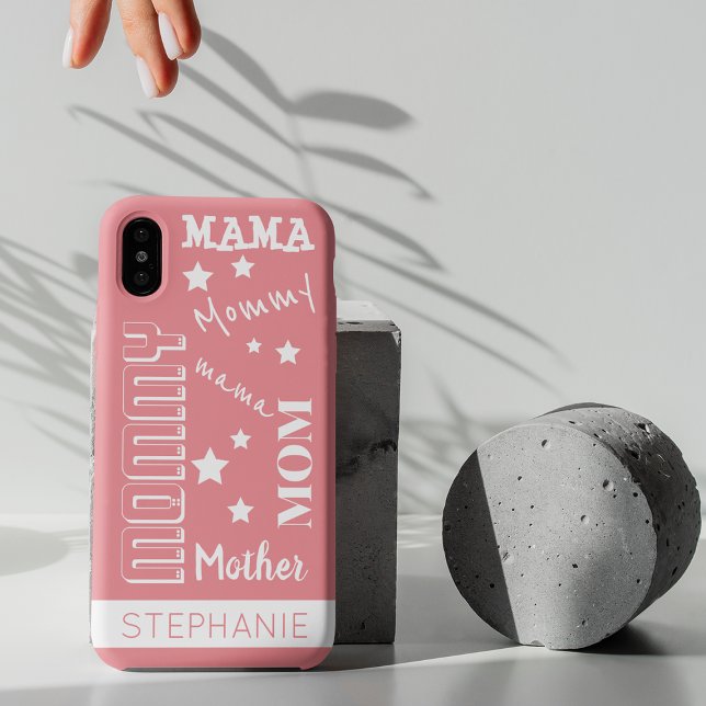 Coques Case-Mate iPhone Pink, stylisée typographie de maman (Créateur téléchargé)