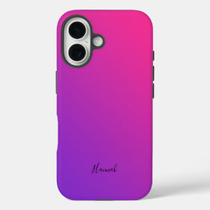 Coques iPhone 16 Pink violet dégradé Personnalisé