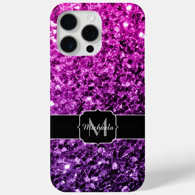 Coques Case-Mate iPhone Pink violet ombre faux parties scintillant scintil (Verso)