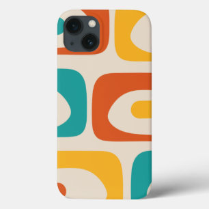 Case-Mate iPhone Case Piquet moderne du milieu du siècle Turquoise Orang