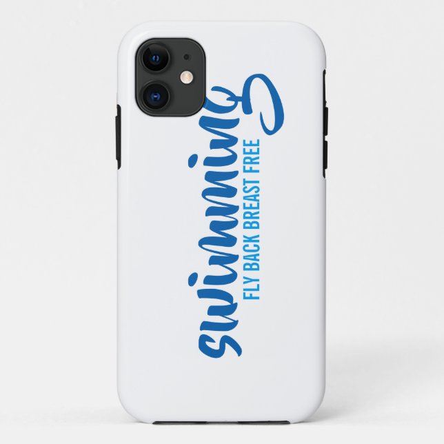 Coques Case-Mate iPhone Piscine Bleue Étincelante Monogramme d'eau Bleue (Dos)