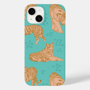 Coque Pour iPhone 14 Pistes de tigres