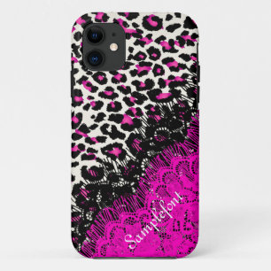 Coque Case-Mate Pour iPhone PixDezines taches léopard/faux dentelle