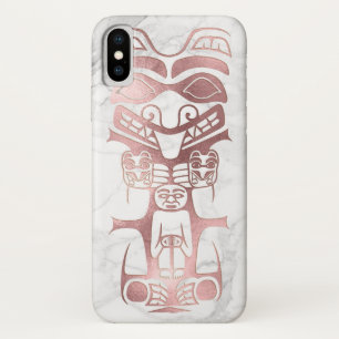 Case-Mate iPhone Case PixDezines TRIBAL TOTEM, FAUX ROSE OR+MARBLE