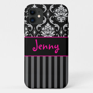 Etui iPhone Case-Mate PixDezines Vendome Damask/Pink+Black/DO-IT-YOURSEL