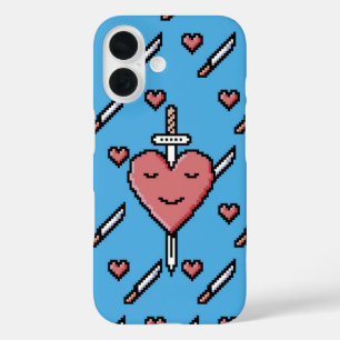 Coques iPhone 16 Pixel Heartbreaker - Souriant à travers elle