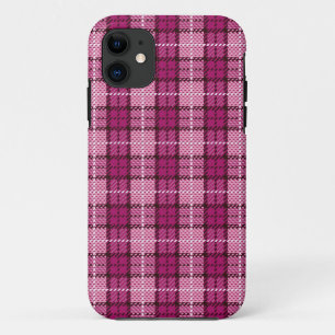 Coque Case-Mate Pour iPhone Pixel Plaid_Magenta-Black