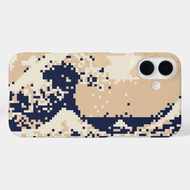 Coques Case-Mate iPhone Pixel Tsunami 8 bits Pixel Art (Verso (horizontal))