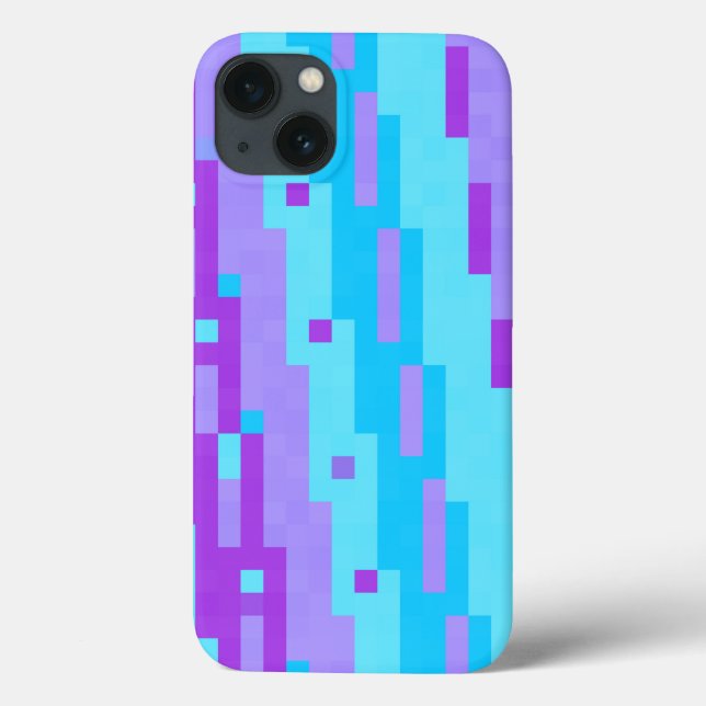 Coques Case-Mate iPhone pixels bleus et violets (Verso)