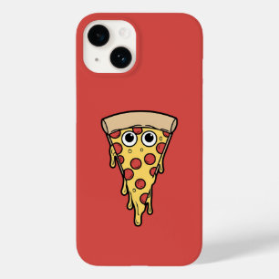 Coque Pour iPhone 14 Pizza au fromage à la goutte - Rouge amusant