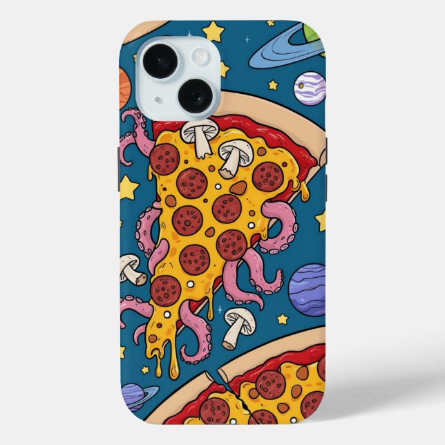 Coques Case-Mate iPhone Pizza Cosmique Slice : aventure spatiale ironique (Verso)