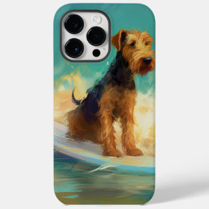 Coque Pour Pour iPhone 14 Pro Max Plage d'Airedale Surf Painting