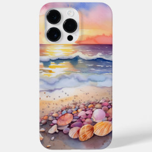 COQUE POUR POUR iPhone 14 PRO MAX PLAGE ENSOLEILLÉE AVEC BALEINES COLORÉES