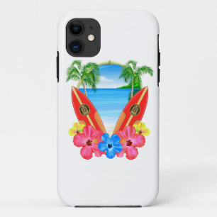 Coques Pour iPhone Plage et planches de surf tropicales