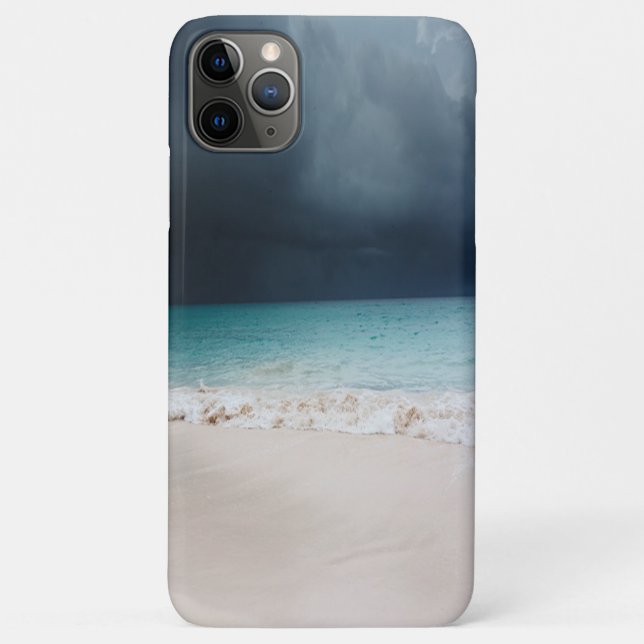 Coques Case-Mate iPhone Plage tropicale adorable, Vagues de sable, Nuages (Dos)