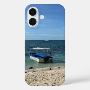 Coques iPhone 16 Plage tropicale de l'océan bleu & bateau : Vibe d'