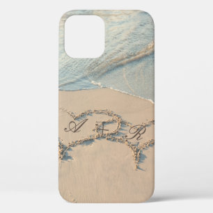 Case-Mate iPhone Case Plage tropicale, monogramme de coeurs de sable