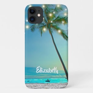 Case-Mate iPhone Case Plage tropicale Palmiers Arbres à cordes Lumières 