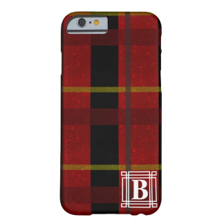 Coque Barely There iPhone 6 Plaid avec le monogramme blanc