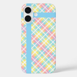 Coques iPhone 16 Plaid couleur pastel